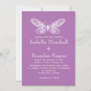 Faire-part de mariage radiante à papillon orchidée