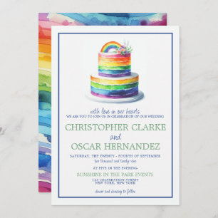 Faire-part de mariage Rainbow Cake