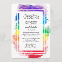 Faire-part de mariage Rainbow Watercolor