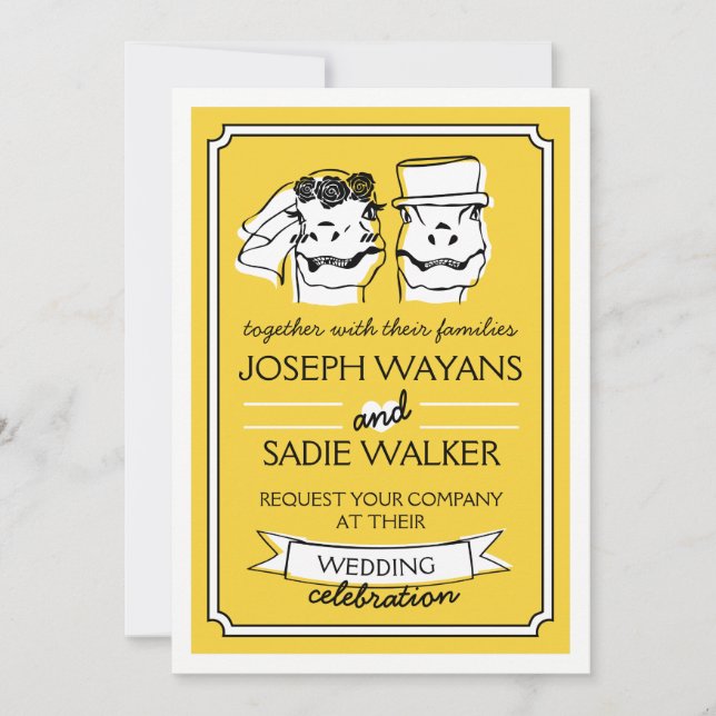 Faire-part de mariage Raptor Retro (Devant)