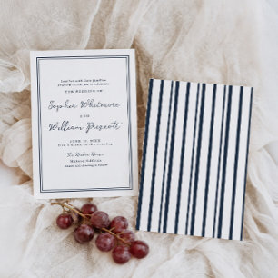 Faire-part de mariage rayé marine