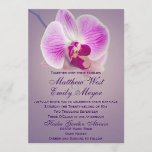 Faire-part de mariage rayonnant pourpre d'orchidée
