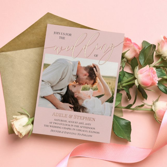 Faire-part de mariage recto-verso Blush Join Us Sc (Créateur téléchargé)