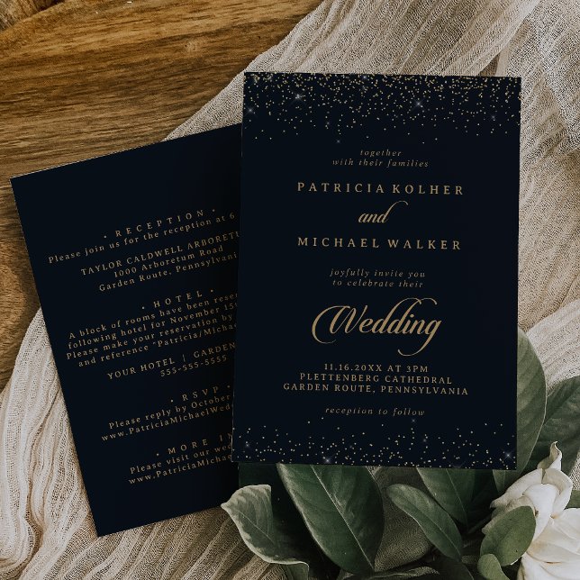 Faire-part de mariage recto verso calligraphié ave (Créateur téléchargé)