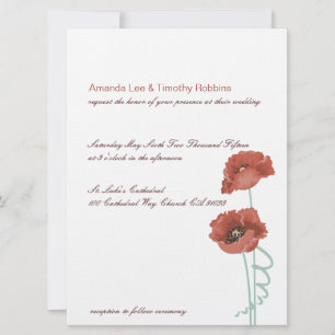 Faire-part de mariage Red Peonies