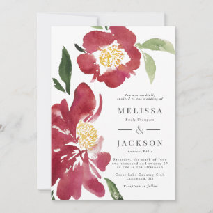 Faire-part de mariage Red Peonies
