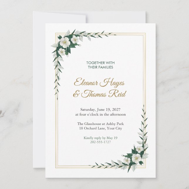 Faire-part de mariage Regency Threefold (Devant)
