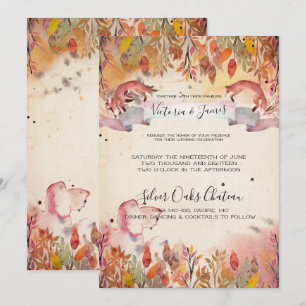 Faire-part de mariage Renards Vintage