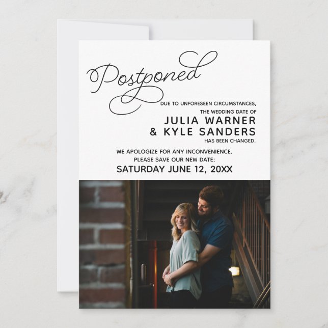 Faire-part de mariage reporté (Devant)