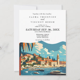 Faire-part de mariage rétro à Split en Croatie
