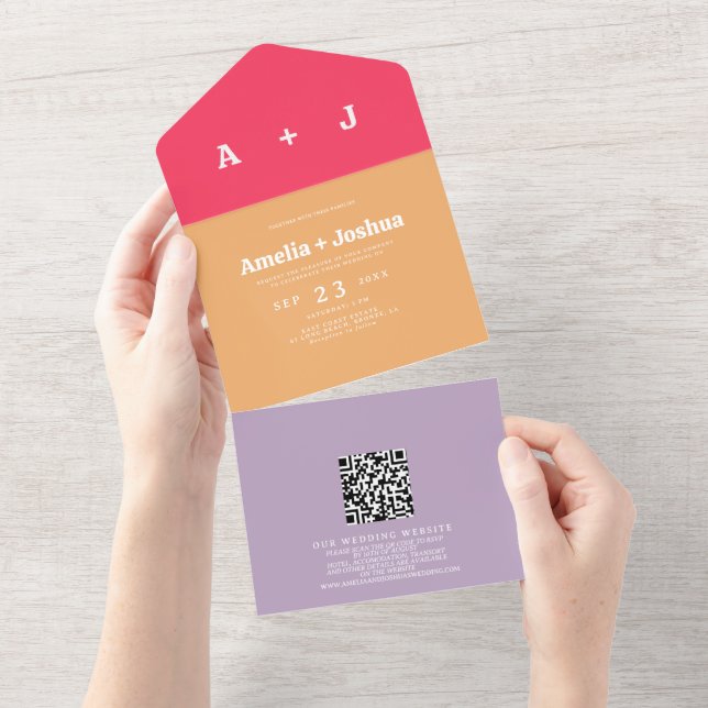 Faire-part de mariage rétro brillante et audacieus (Déchirure)