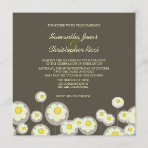 Faire-part de mariage Retro Daisies/couleur diy