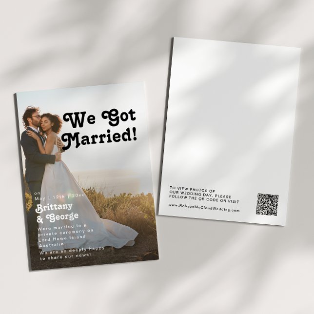 Faire-part de mariage rétro moderne pour fugue amo (Créateur téléchargé)