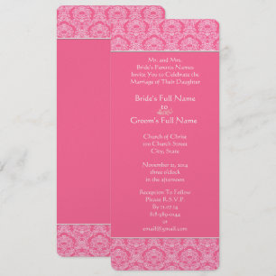 Faire-part de mariage riche en Damas rose