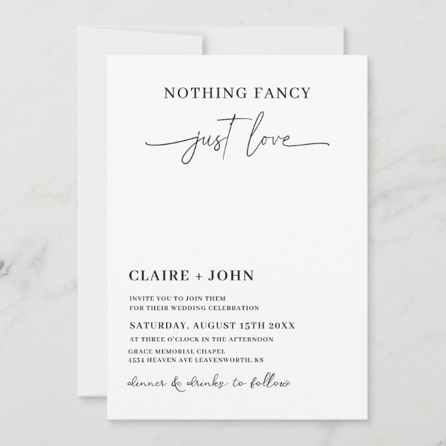 Faire-Part de Mariage Rien de Fantaisiste Juste de (Devant)