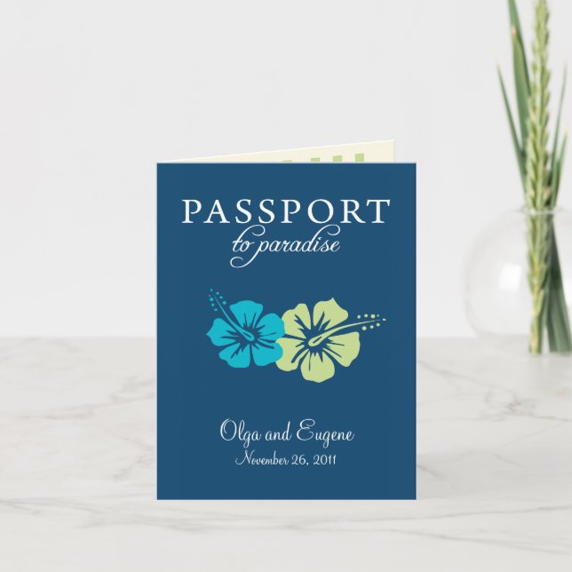 Faire-part de mariage Riviera Maya Passport (Devant)