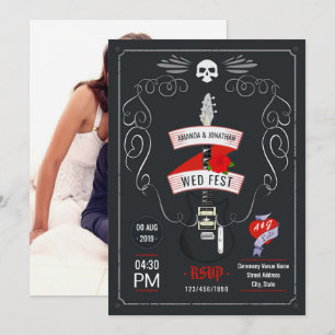 Faire-part de mariage Rock and Roll sur tableau no