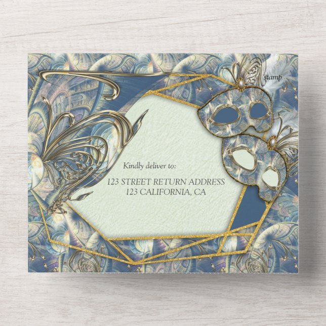 Faire-part de mariage Rococo riche romantique tout (Recto)