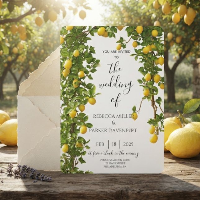 Faire-part de mariage Romance Lemon Grove (Créateur téléchargé)