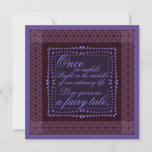 Faire-part de mariage Romance Violet foncé (Devant)