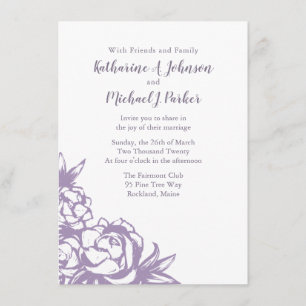 Faire-part de mariage Romantic Lavender Peonies