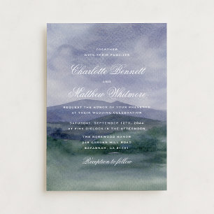 Faire-part de mariage romantique à l'aquarelle sur