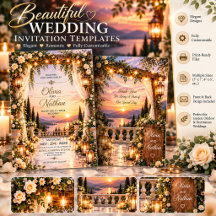 Faire-part de mariage romantique au coucher du sol