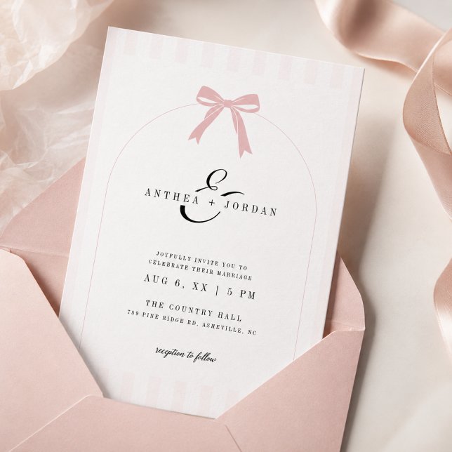 Faire-part de mariage romantique Coquette à arc de (Créateur téléchargé)