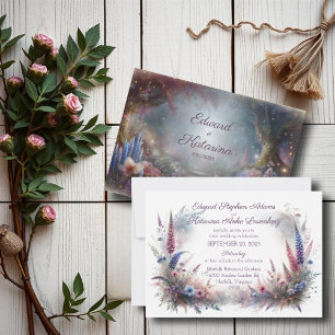 Faire-part de mariage romantique de la forêt flora