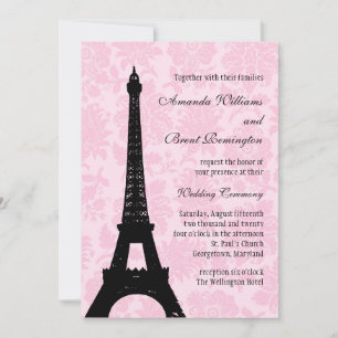 Faire-part de mariage romantique de Paris