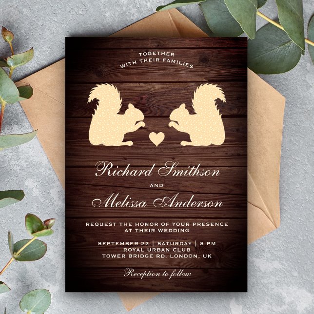 Faire-Part de Mariage Romantique en Bois Rustique  (Créateur téléchargé)