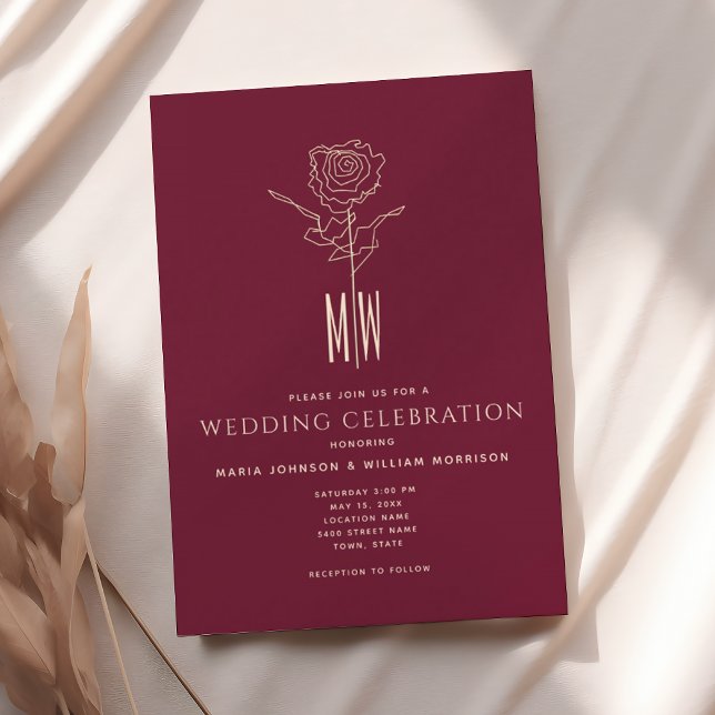 Faire-part de mariage romantique en Bourgogne (Créateur téléchargé)