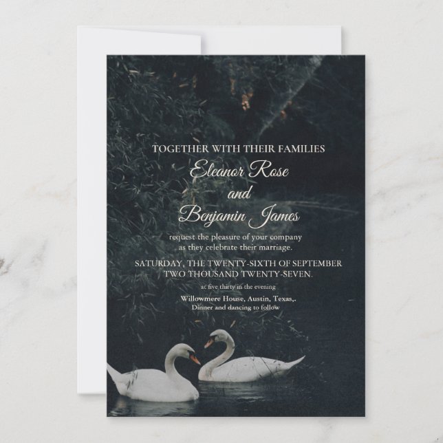 Faire-part de mariage romantique et lunatique avec (Devant)