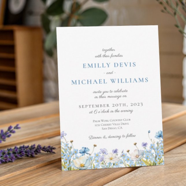 Faire-part de mariage romantique Fleur sauvage ble (Créateur téléchargé)