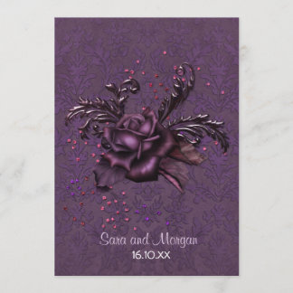 Faire-part de mariage romantique foncée