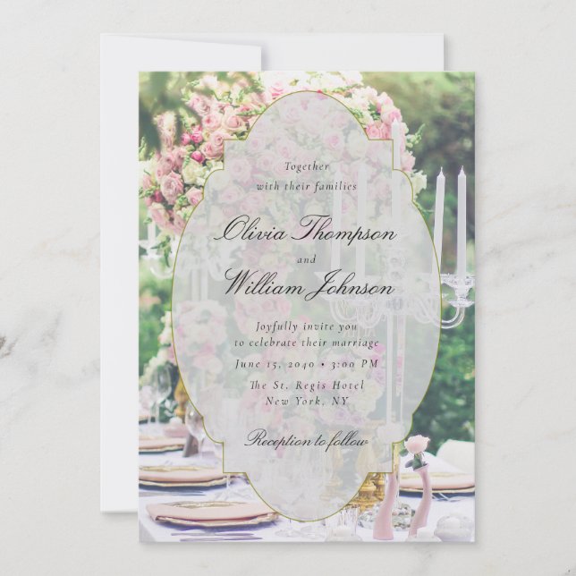 Faire-part de mariage romantique pour un jardin fl (Devant)