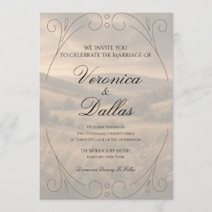 Faire-part de mariage romantique vintage