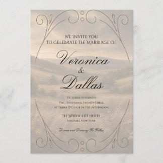 Faire-part de mariage romantique vintage