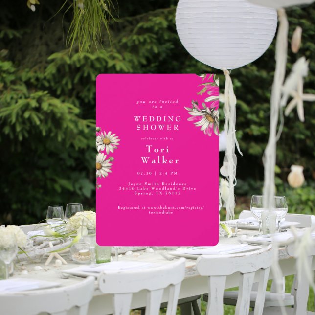 Faire-part de Mariage Rond aux Marguerites Blanche (Créateur téléchargé)