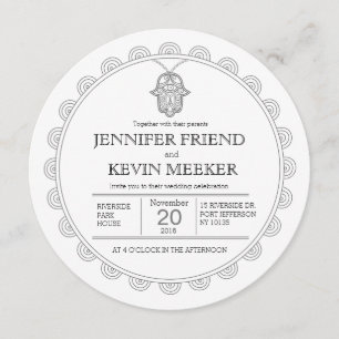 faire-part de mariage ronde Hamsa