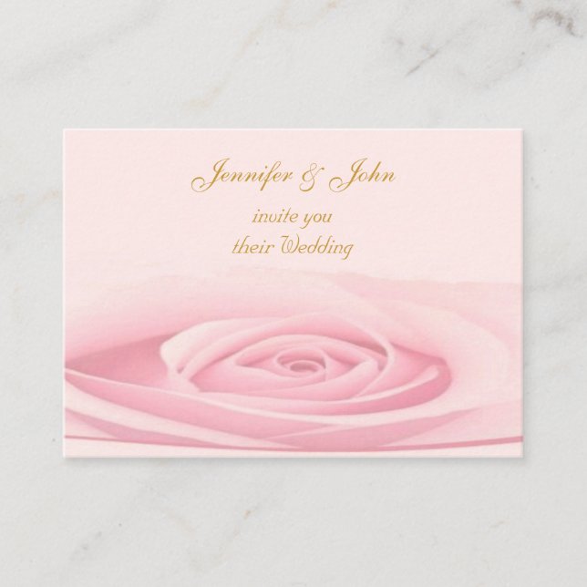Faire-part de mariage rose (Devant)