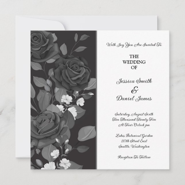 Faire-part de mariage rose (Devant)