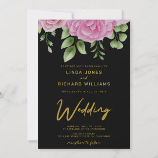 Faire-part de mariage Rose aquarelle