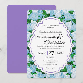 Faire-part de mariage Rose Bleue & Blanche - Bordu