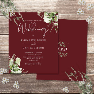 Faire-part de mariage rose bois rose verdure de bu