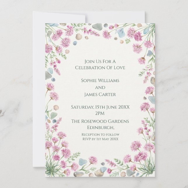 Faire-part de mariage Rose Cottage Rose (Devant)