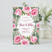 faire-part de mariage Rose d'aquarelle [personnali