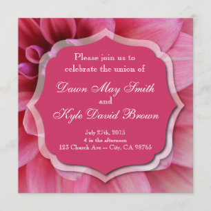 faire-part de mariage rose de Dahlia