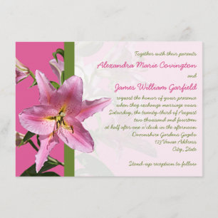 Faire-part de mariage rose de lis d'astronome