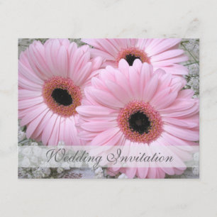 Faire-part de mariage rose de marguerite de